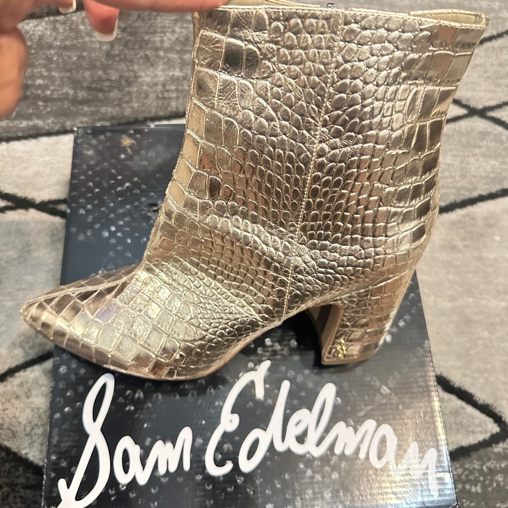 Sam Edelman Metallic Gold Ankle Booties